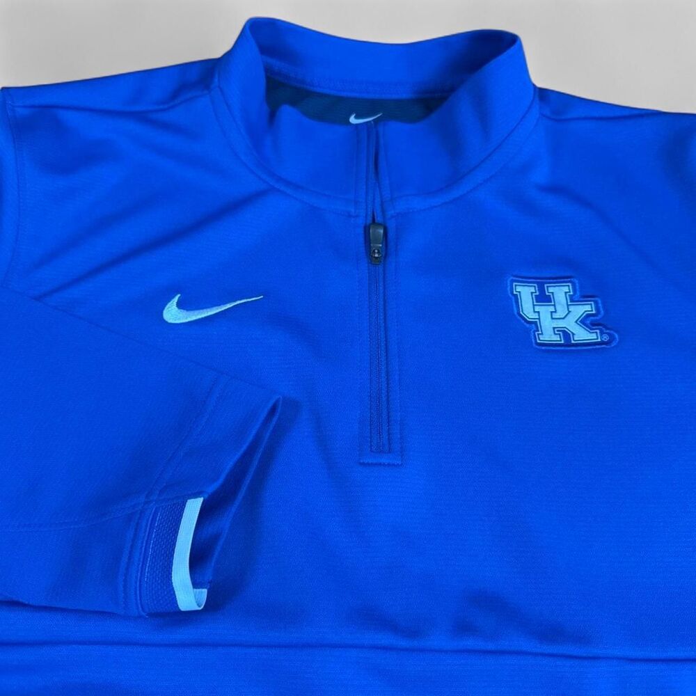 Nike Dri-FIT Kentucky Wildcats Blue Team Issue 1/4 Quarter Zip Pullover Large